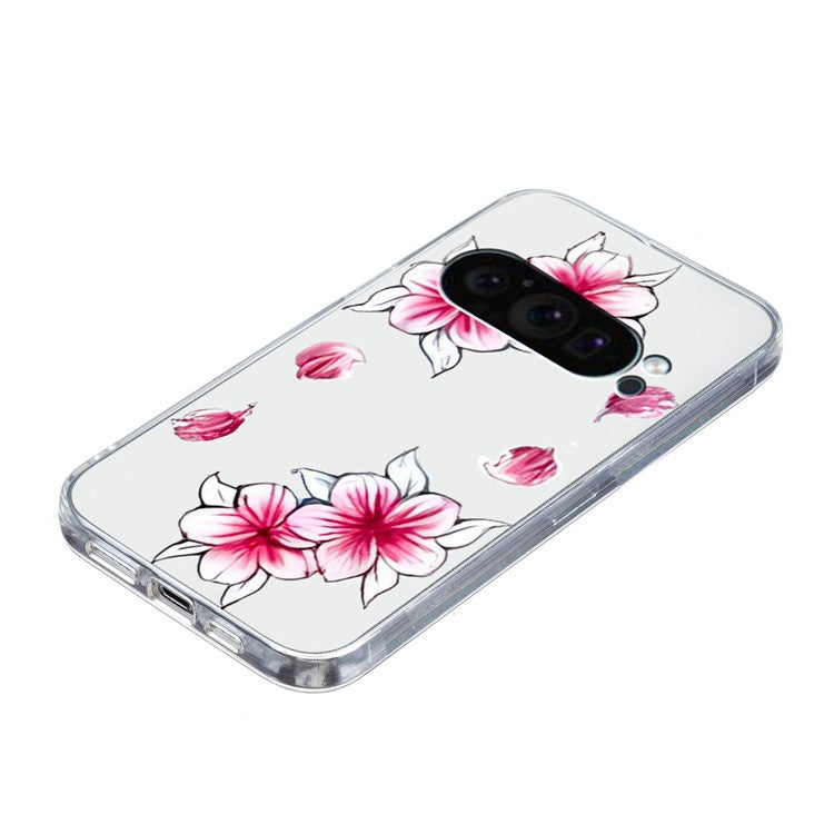 For Google Pixel 9 Pro Case TPU Phone Cover Animal Floral Pattern Print - Cherry Blossom