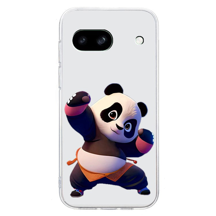For Google Pixel 8a Case Pattern Printing Anti-Scratch TPU Phone Cover - Panda