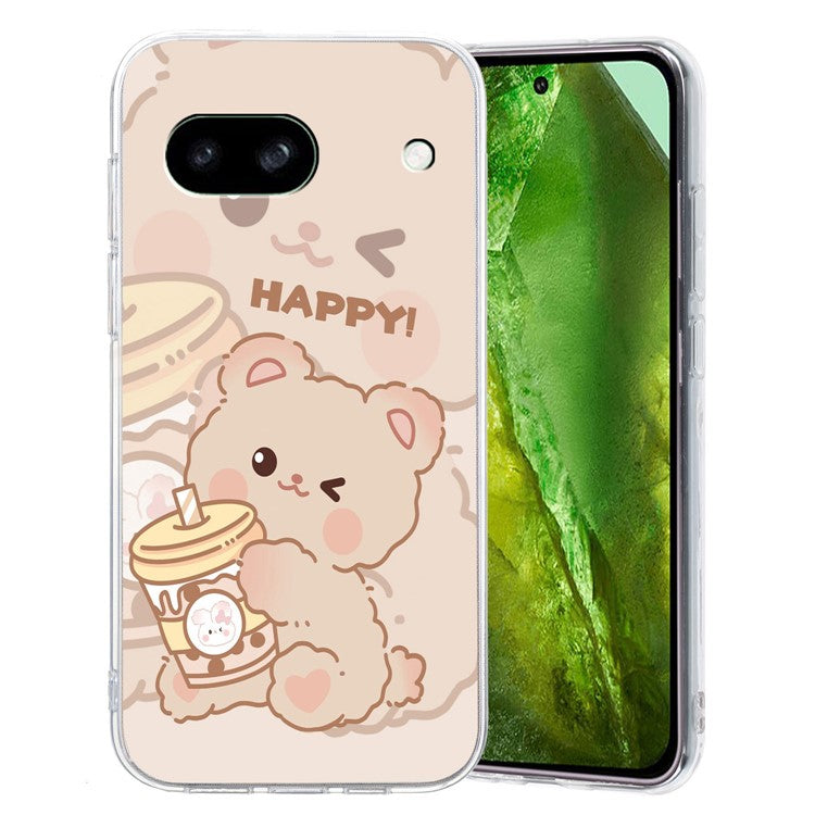 For Google Pixel 8a Case Pattern Printing Anti-Scratch TPU Phone Cover - Bear