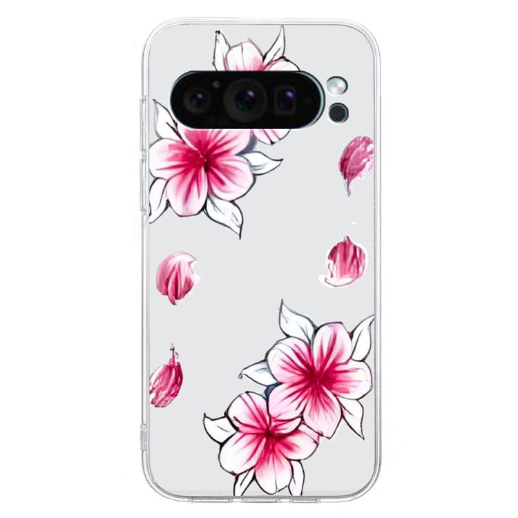 For Google Pixel 9 Case Printed Pattern TPU Phone Cover Scratch-resistant - Cherry Blossom