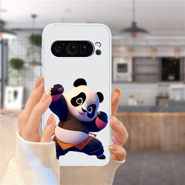 For Google Pixel 9 Case Printed Pattern TPU Phone Cover Scratch-resistant - Panda