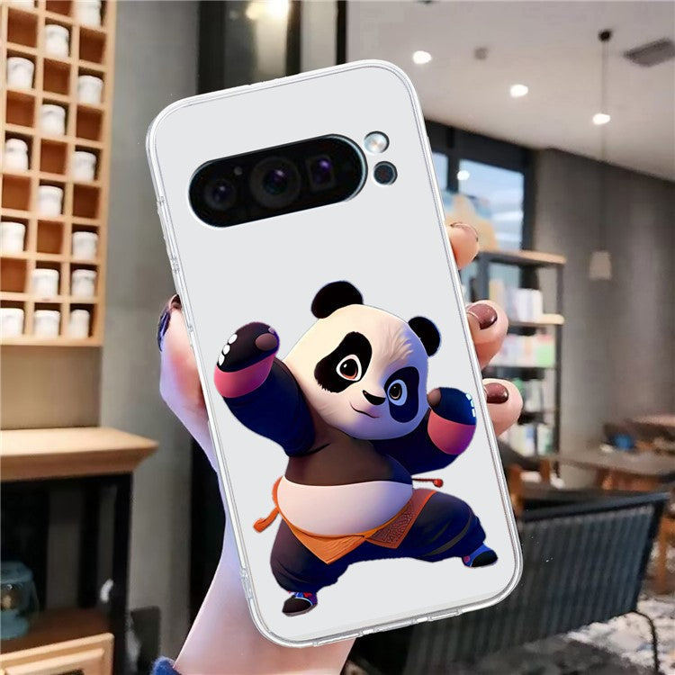 For Google Pixel 9 Case Printed Pattern TPU Phone Cover Scratch-resistant - Panda