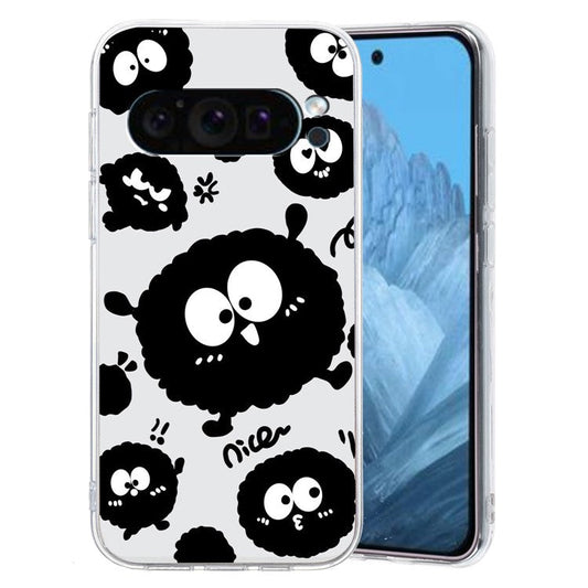 For Google Pixel 9 Case Printed Pattern TPU Phone Cover Scratch-resistant - Black Briquette