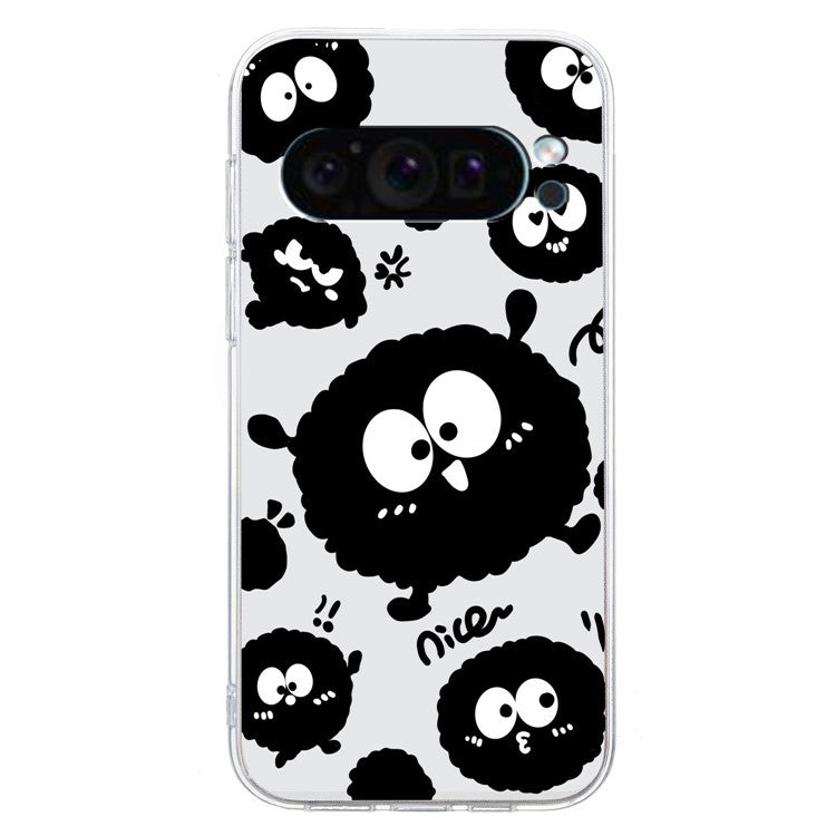 For Google Pixel 9 Case Printed Pattern TPU Phone Cover Scratch-resistant - Black Briquette