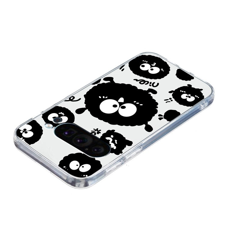 For Google Pixel 9 Case Printed Pattern TPU Phone Cover Scratch-resistant - Black Briquette