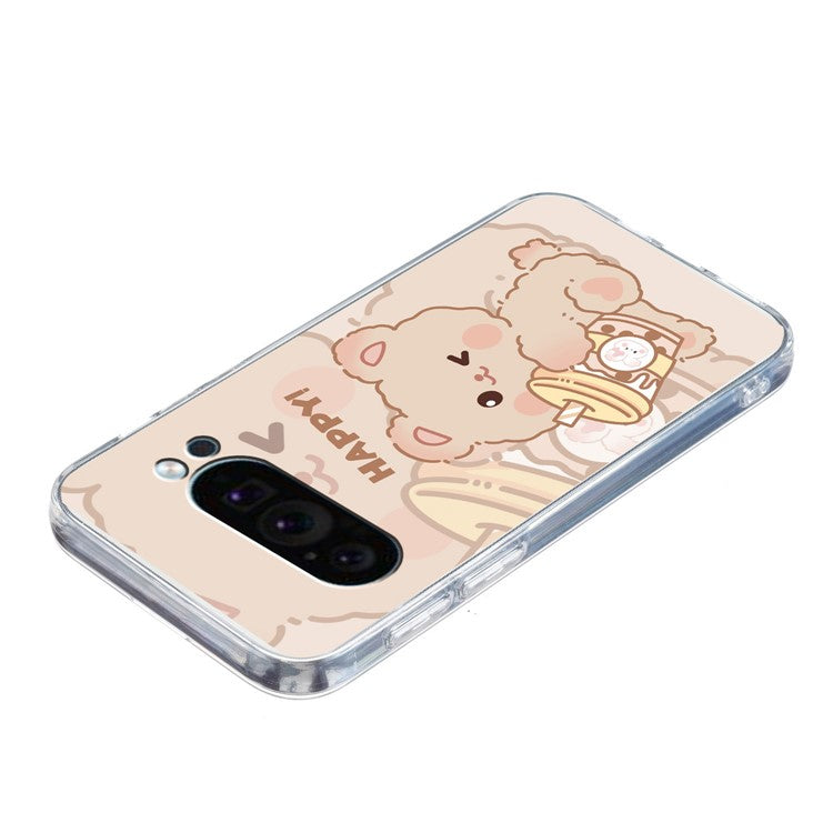 For Google Pixel 9 Case Printed Pattern TPU Phone Cover Scratch-resistant - Bear