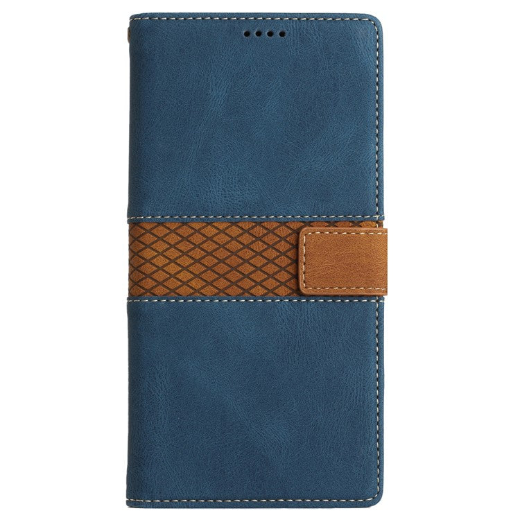 For Google Pixel 9 / 9 Pro Case Grid Splicing Wallet Card Slots PU Leather Phone Cover - Blue
