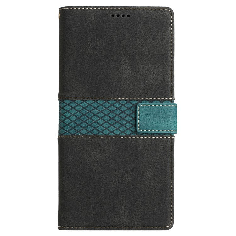 For Google Pixel 8a Wallet Case Grid Splicing Phone Leather Cover - Black