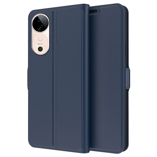 For vivo S19 5G Case with TPU Shockproof Shell Leather Phone Cover - Blue