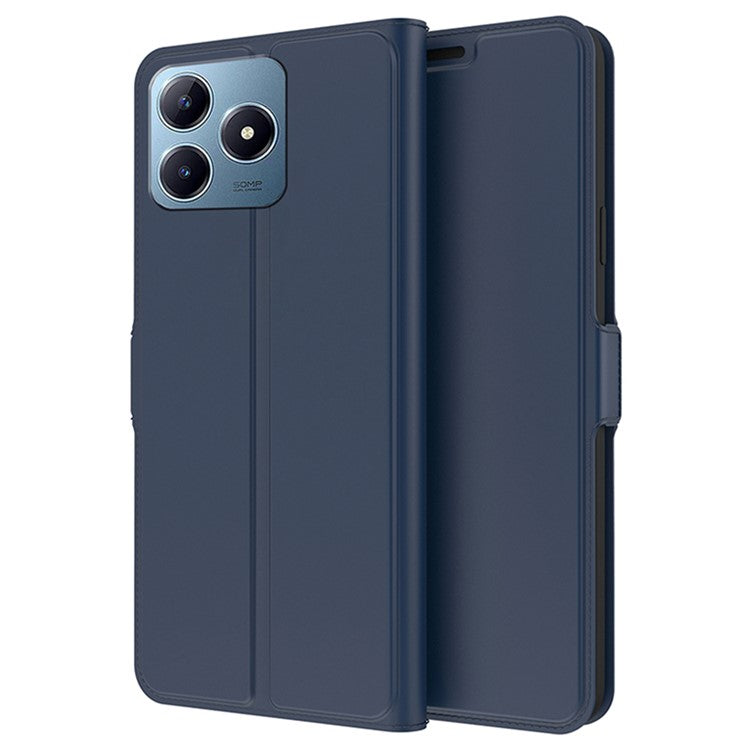 For Realme C63 4G / C61 4G / Narzo N63 4G Case Leather Phone Cover Horizontal Viewing Stand - Blue