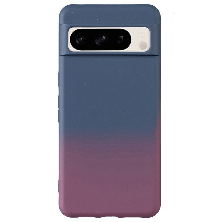 For Google Pixel 8 Pro Case TPU Shockproof Phone Cover Aesthetic Gradient Color - Dark Blue+Dark Purple