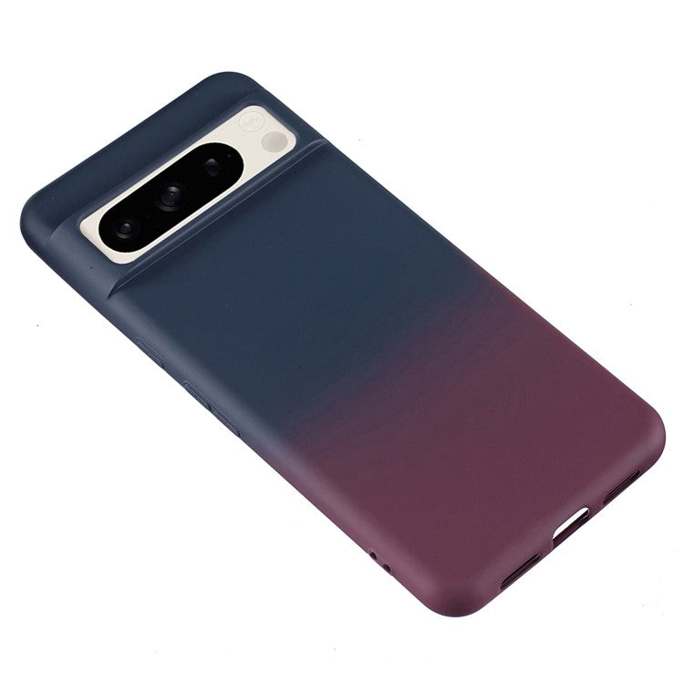 For Google Pixel 8 Pro Case TPU Shockproof Phone Cover Aesthetic Gradient Color - Dark Blue+Dark Purple