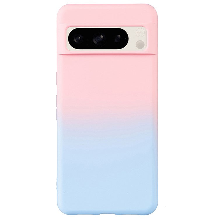 For Google Pixel 8 Pro Case TPU Shockproof Phone Cover Aesthetic Gradient Color - Pink+Blue