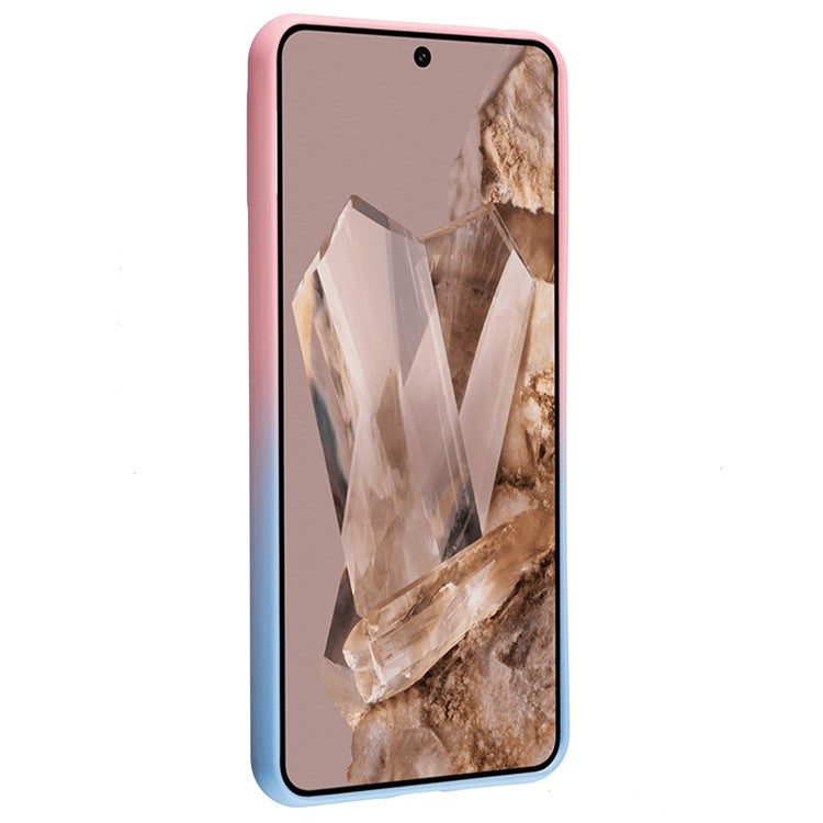 For Google Pixel 8 Pro Case TPU Shockproof Phone Cover Aesthetic Gradient Color - Pink+Blue
