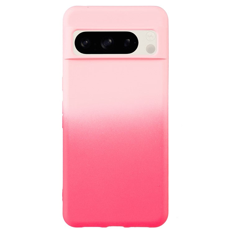 For Google Pixel 8 Pro Case TPU Shockproof Phone Cover Aesthetic Gradient Color - Pink+Rose