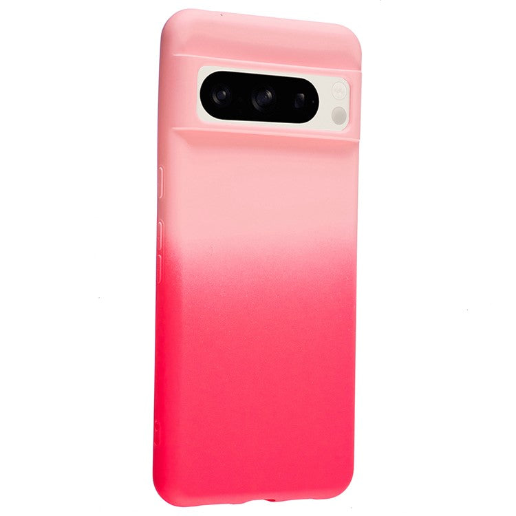 For Google Pixel 8 Pro Case TPU Shockproof Phone Cover Aesthetic Gradient Color - Pink+Rose