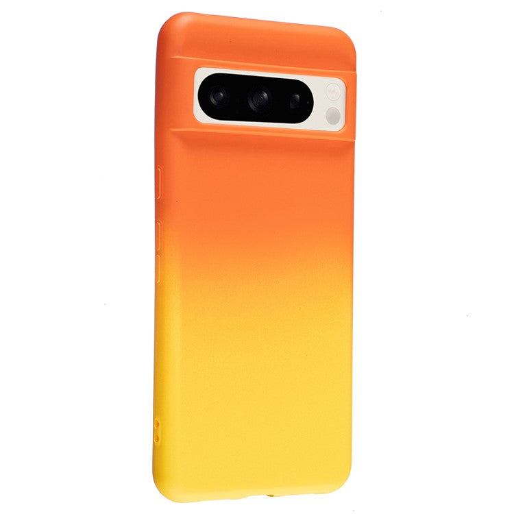 For Google Pixel 8 Pro Case TPU Shockproof Phone Cover Aesthetic Gradient Color - Orange+Yellow
