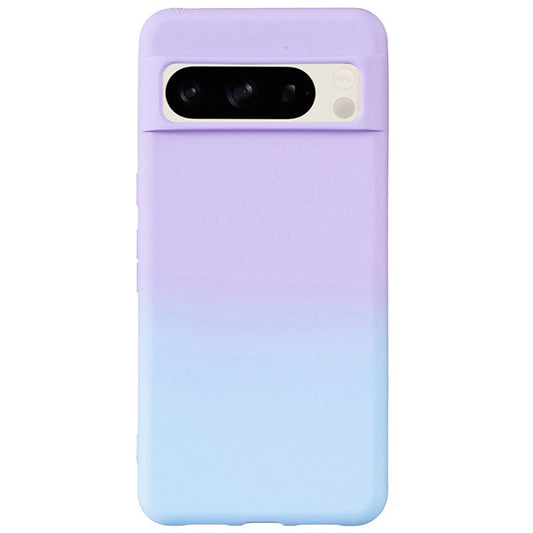 For Google Pixel 8 Pro Case TPU Shockproof Phone Cover Aesthetic Gradient Color - Purple+Blue