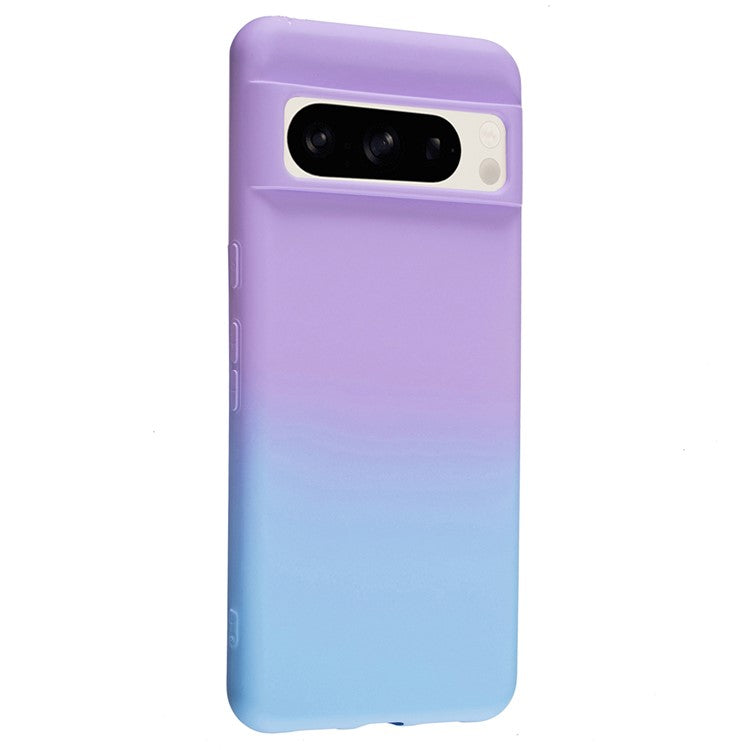 For Google Pixel 8 Pro Case TPU Shockproof Phone Cover Aesthetic Gradient Color - Purple+Blue