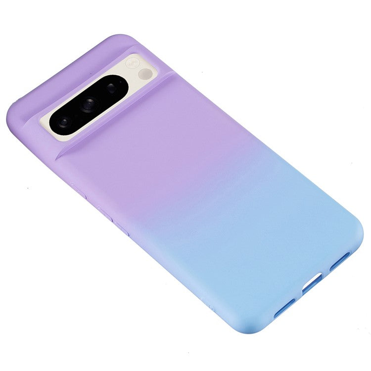 For Google Pixel 8 Pro Case TPU Shockproof Phone Cover Aesthetic Gradient Color - Purple+Blue
