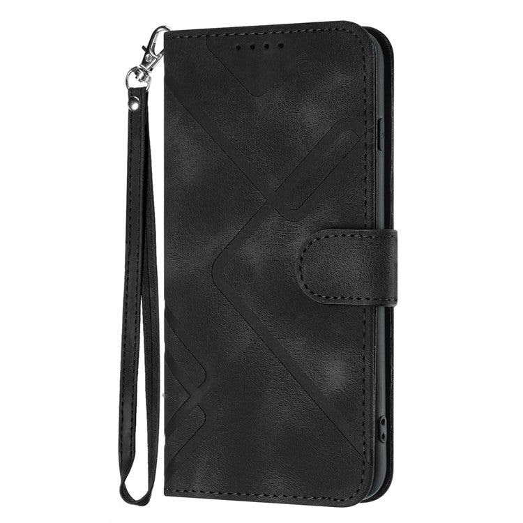 YX0040 For Oppo Reno12 5G (Global) / Reno12 Pro 5G (Global) Leather Case Geometry Phone Cover - Black