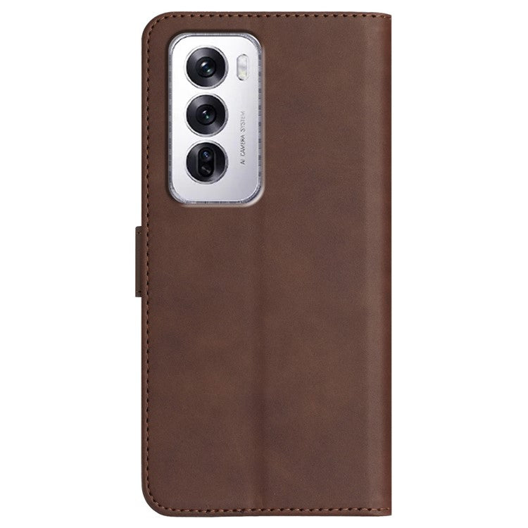 YX0030 For Oppo Reno12 5G (Global) / Reno12 Pro 5G (Global) Case Wallet Phone Leather Cover - Coffee