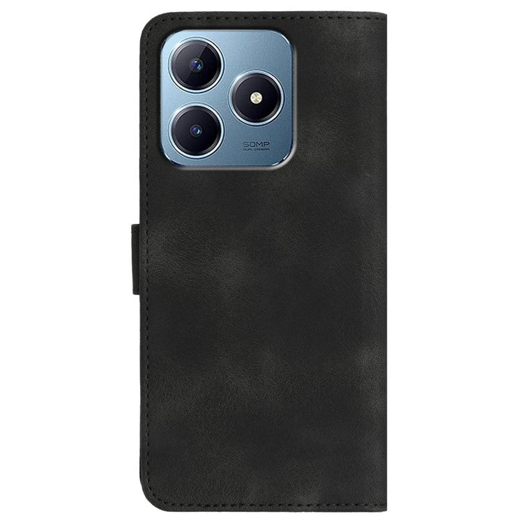 YX0030 For Realme C63 4G Case Smile Imprinted Leather Phone Cover Magnetic Clasp -  Black