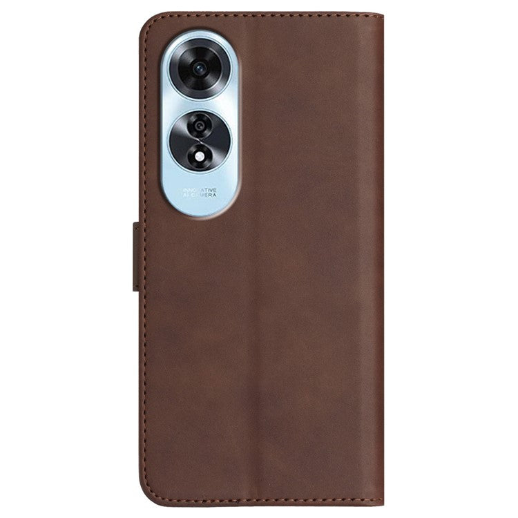 YX0030 For Oppo A60 4G Case Leather Phone Cover Stand Function - Coffee