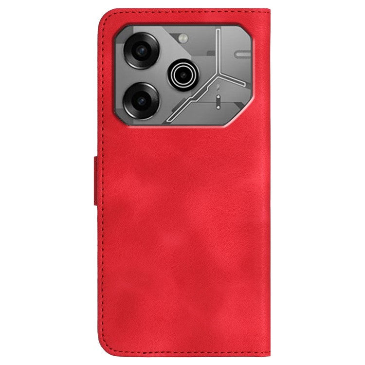 YX0030 For TECNO Pova 6 5G / Pova 6 Pro 5G Case Leather Phone Cover Smile Letter - Red