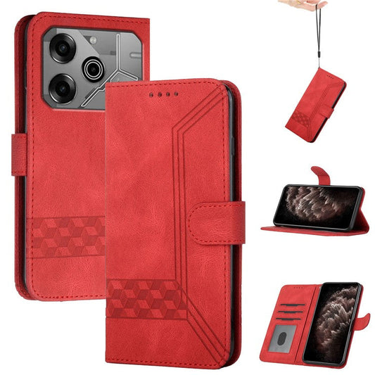 YX0010 Series for TECNO Pova 6 5G / Pova 6 Pro 5G Case PU Leather Skin Feeling Phone Cover - Red