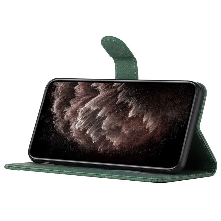 YX0010 Series for Oppo A60 4G Case Wallet Leather Phone Cover with Magnetic Clasp - Blackish Green