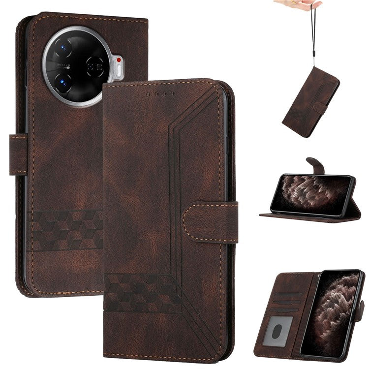 YX0010 Series for TECNO Camon 30 4G / 5G Case PU Leather Skin-Touch Wallet Phone Cover - Coffee