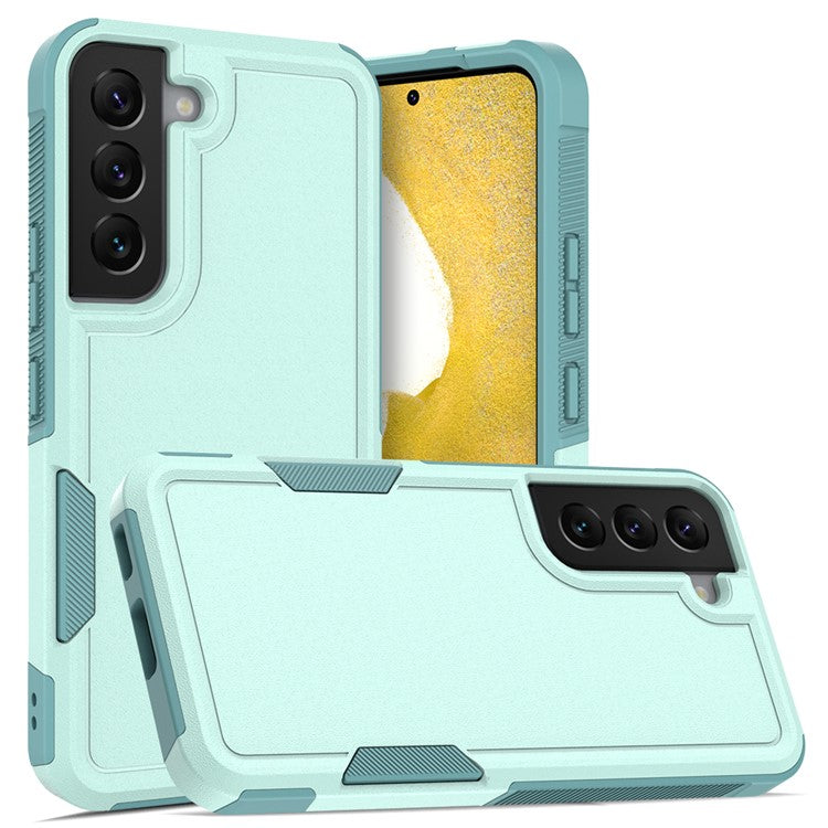 For Samsung Galaxy S22 5G Hard PC + Soft TPU Dual Layer Protection Case Anti-scratch Phone Cover - Mint Green