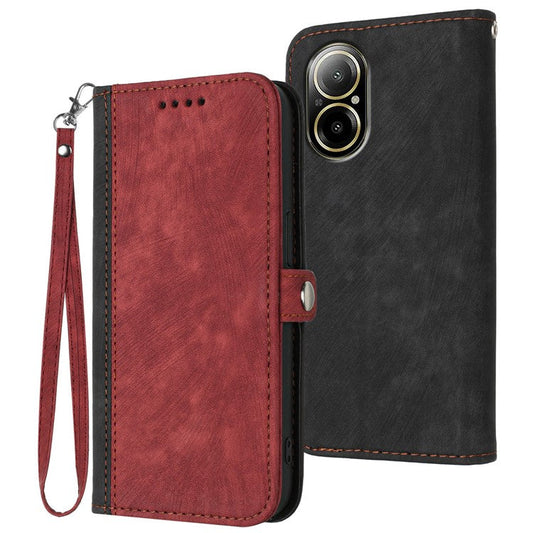 YX0020 For Realme C67 4G Case Wallet Skin-touch PU Leather Stand Phone Cover - Red