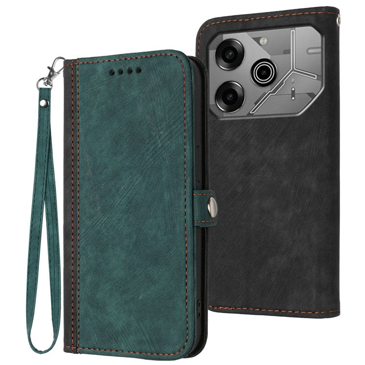 YX0020 For TECNO Pova 6 5G / Pova 6 Pro 5G Case Leather Protective Phone Cover - Blackish Green