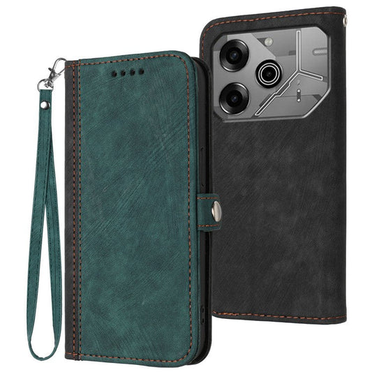 YX0020 For TECNO Pova 6 5G / Pova 6 Pro 5G Case Leather Protective Phone Cover - Blackish Green