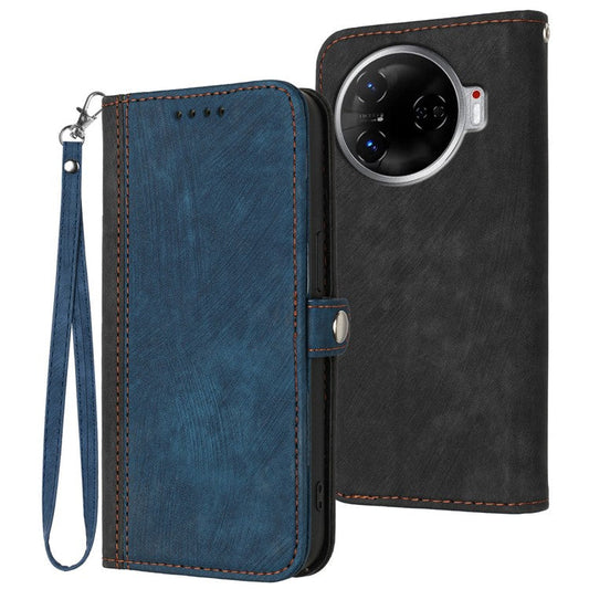 YX0020 For TECNO Camon 30 4G  /  5G Case Skin-touch PU Leather Flip Phone Cover - Sapphire