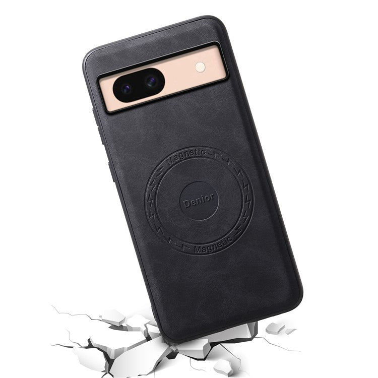 DENIOR D14 For Google Pixel 8a Kickstand Case Card Holder Phone Cover Compatible with MagSafe - Black