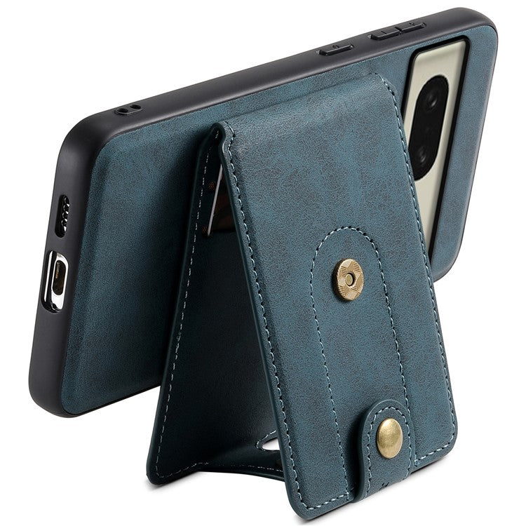 DENIOR D14 For Google Pixel 8 Case 2 in 1 Detachable PU+PC+TPU Magnetic Phone Cover - Blue