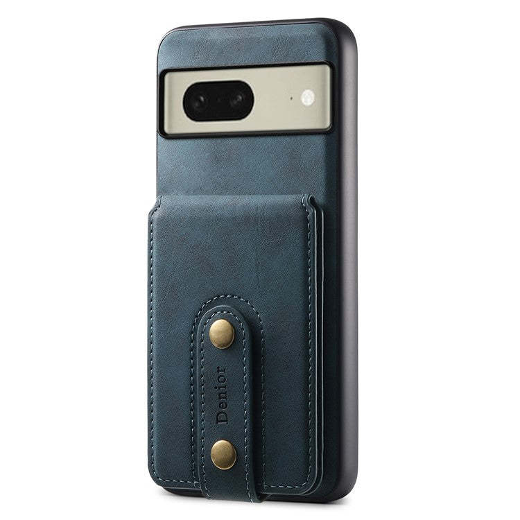 DENIOR D14 For Google Pixel 8 Case 2 in 1 Detachable PU+PC+TPU Magnetic Phone Cover - Blue