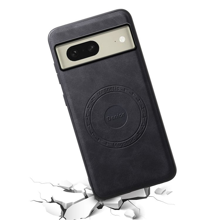 DENIOR D14 For Google Pixel 8 Case 2 in 1 Detachable PU+PC+TPU Magnetic Phone Cover - Black