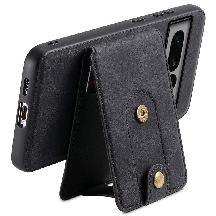 DENIOR D14 For Google Pixel 7 Pro 5G Case Compatible with MagSafe PU+PC+TPU Phone Cover - Black