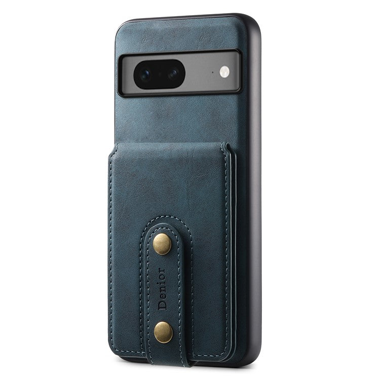 DENIOR D14 For Google Pixel 7 5G Magnetic Case 2 in 1 Detachable PU+PC+TPU Phone Cover - Blue