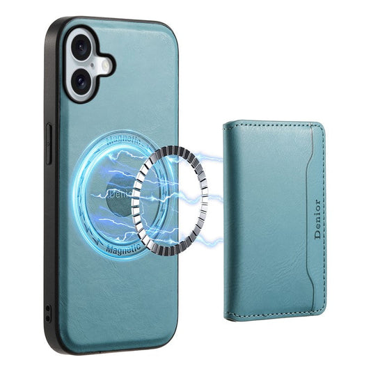 DENIOR D12 For iPhone 16 Plus Magnetic Case Hybrid TPU+PC Phone Cover - Blue