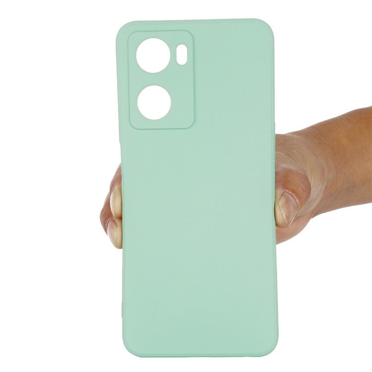 For OnePlus Nord N20 SE 4G Case Anti-Scratch Liquid Silicone Phone Cover with Hand Strap - Green