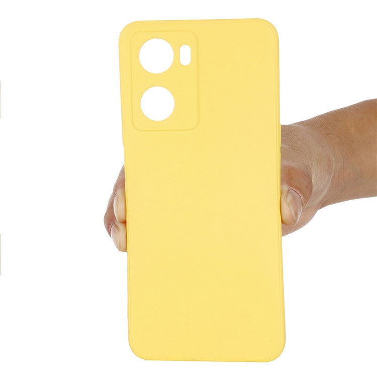 For OnePlus Nord N20 SE 4G Case Anti-Scratch Liquid Silicone Phone Cover with Hand Strap - Yellow