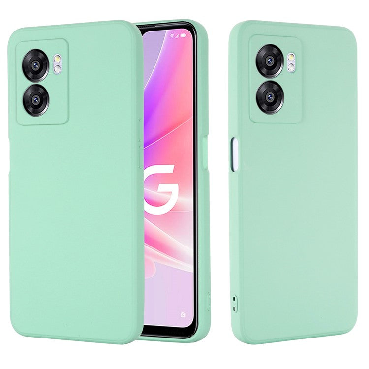 For OnePlus Nord N300 5G Case Liquid Silicone Slim Phone Cover with Wrist Strap - Green