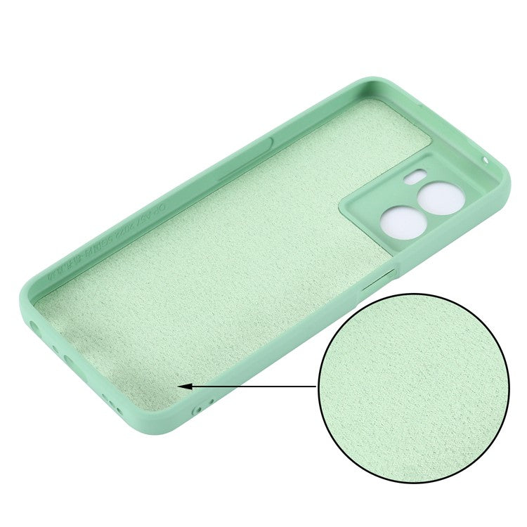 For OnePlus Nord N300 5G Case Liquid Silicone Slim Phone Cover with Wrist Strap - Green