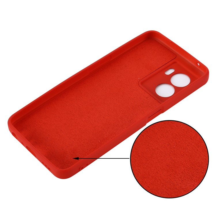 For OnePlus Nord N300 5G Case Liquid Silicone Slim Phone Cover with Wrist Strap - Red