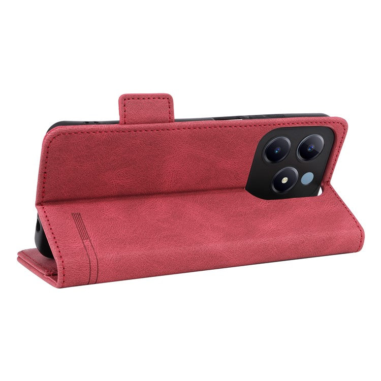 For Realme C63 4G /  C61 4G Wallet Phone Case Leather Flip Cover Hardware Decor - Rose